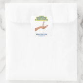 Knopfreiniger, Witz Geschenk, Geschenk für ihn, Quadratischer Aufkleber (Tasche)