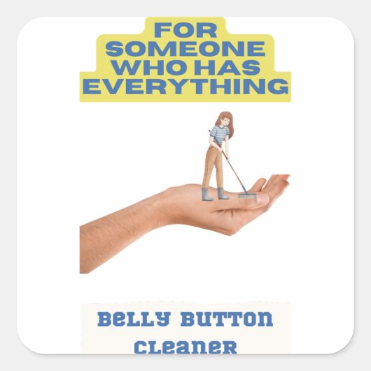 Knopfreiniger, Witz Geschenk, Geschenk für ihn, Quadratischer Aufkleber (Vorderseite)