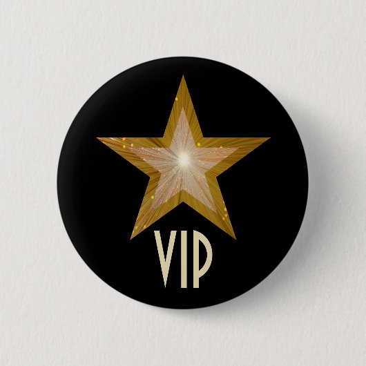 Knopfschwarzes "des Gold" Sternes "VIP" Button (Vorderseite)