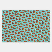 Knorpelschmetterlinge in Monarchie doodlen Blume Geschenkpapier Set (Vorderseite 2)