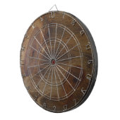 Knorriger rustikaler hölzerner Blick-Hintergrund Dartscheibe (Vorderseite rechts)