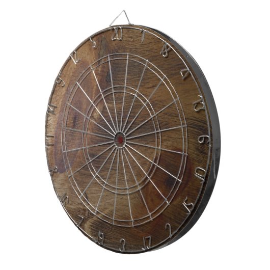 Knorriger rustikaler hölzerner Blick-Hintergrund Dartscheibe (Vorderseite rechts)