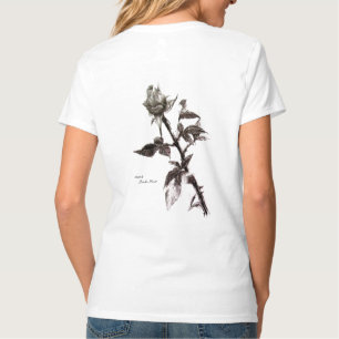 Knospe der Rose zeichnete gezeichnet durch T-Shirt
