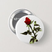 Knospe der Roten Rose angezeichnet Button (Vorne & Hinten)