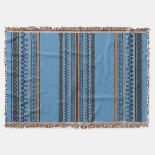 Knossos Comfort: Minoan Sky Blue Woven Decke (Vorderseite)