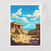 Knossos Greece Art Vintage Reise Illustration Postkarte (Vorderseite)