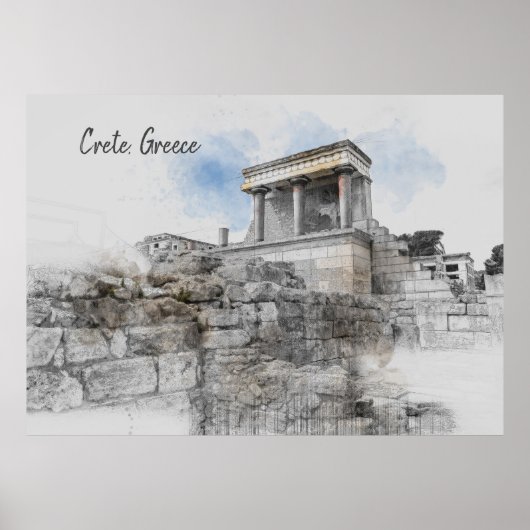 Knossos Palace, Heraklion, Kreta, Griechenland Poster (Vorne)