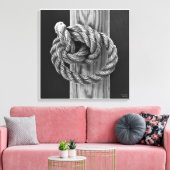 Knot A Rope Knot, schöne Kunst schwarz-weiß Leinwanddruck (Insitu (Wohnzimmer))
