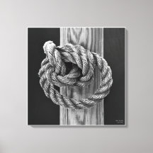 Knot A Rope Knot, schöne Kunst schwarz-weiß