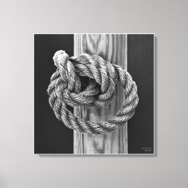 Knot A Rope Knot, schöne Kunst schwarz-weiß Leinwanddruck