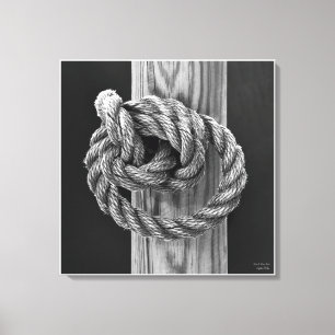 Knot A Rope Knot, schöne Kunst schwarz-weiß Leinwanddruck