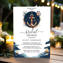 Knot Boat Ship Navy Blue Nautical Brautparty