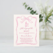 Knot bow pink hand drawn Bridal Shower invitation (Stehend Vorderseite)