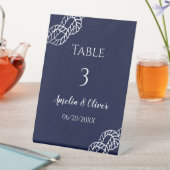 Knot Nautical Rope White Navy Hochzeitsfeier Tisch Sockelschild (In Situ)