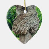 Knot on Tree Trunk, Knar, Nature Green Keramik Ornament (Rechts)