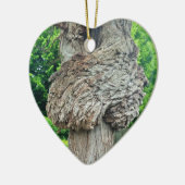 Knot on Tree Trunk, Knar, Nature Green Keramik Ornament (Links)