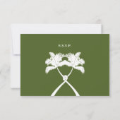 Knot Palm Trees Beach Tropical Wedding Moderner Ch RSVP Karte (Rückseite)