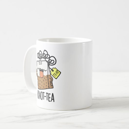 Knot-tea Funny Tea Pun Kaffeetasse (Vorderseite Links)