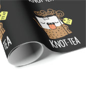 Knot-tea Funny Tee Pun Dark BG Geschenkpapier (Rolleneckpunkt)