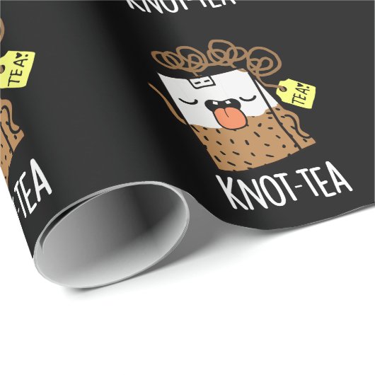 Knot-tea Funny Tee Pun Dark BG Geschenkpapier (Rolleneckpunkt)