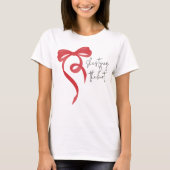 Knoten Binden Rote Kokette Schleife Junggesellinne T-Shirt (Vorderseite)