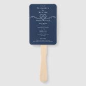 Knoten für das Seilherz in Navy-Hochzeitsprogramm Fächer (Vorderseite)