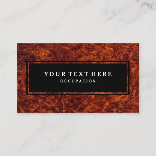 Knoten-hölzernes Muster und Ihr Text Visitenkarte (Vorderseite)