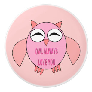 Knoten "niedliche Liebe"-Meldung "Owl Keramik" Keramikknauf