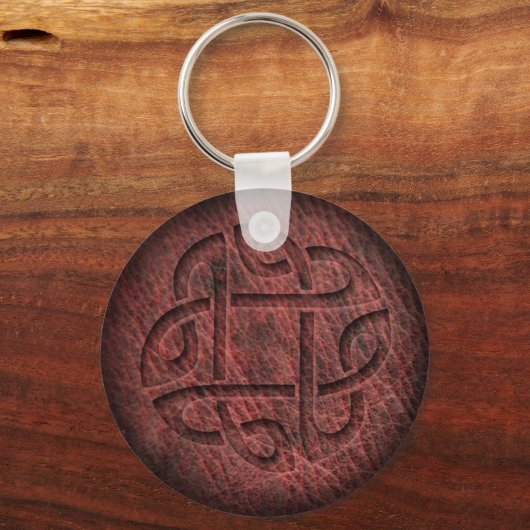Knotenprägung aus Leder Schlüsselanhänger (Vorderseite)