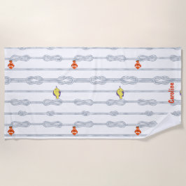 Knots and little fishes. Customisable Strandtuch
