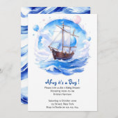 Knots der Liebe: Kinderdusche für Nautical Theme Einladung (Vorne/Hinten)