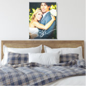 Knotted Ampersand Monogram Simple Wedding Foto Leinwanddruck (Insitu (Schlafzimmer))