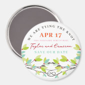 Knotted Liebe Trees Spring Wedding Save the Date Magnet (Vorderseite/Rückseite)