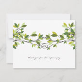 Knotted Liebe Trees Wedding Monogram Danke Card (Rückseite)