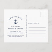 Knotted | Nautic Save the Date Ankündigungspostkarte (Rückseite)