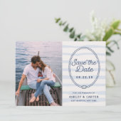 Knotted | Nautische Save the Date-Foto-Karte Save The Date (Stehend Vorderseite)