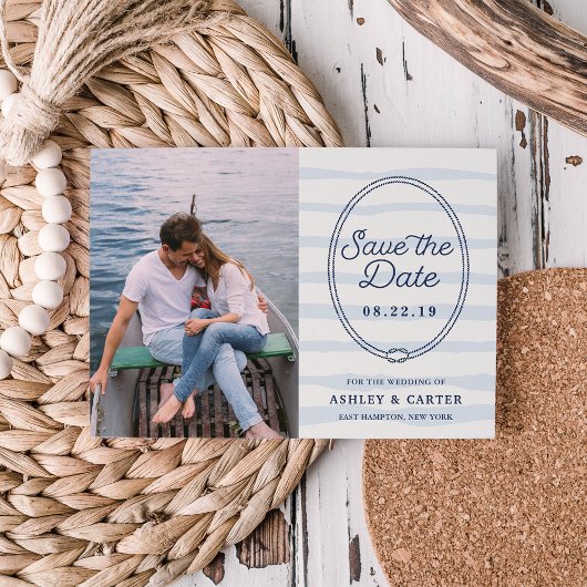 Knotted | Nautische Save the Date-Foto-Karte Save The Date