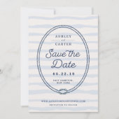 Knotted | Nautische Save the Date-Karte Date (Vorderseite)