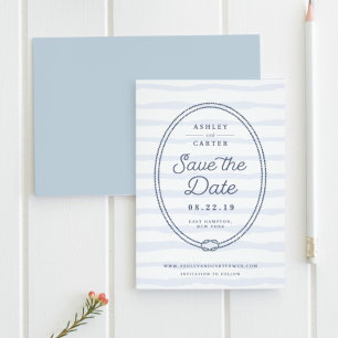 Knotted   Nautische Save the Date-Karte Date