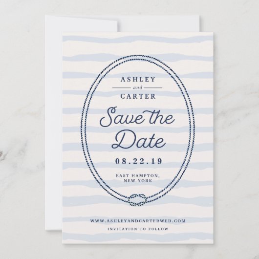 Knotted | Nautische Save the Date-Karte Save The Date (Vorderseite)