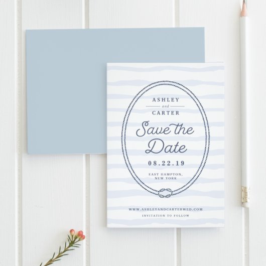 Knotted | Nautische Save the Date-Karte Save The Date
