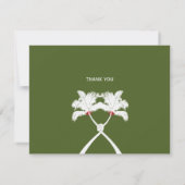 Knotted Palm Trees Red Liebe Tropical Beach Hochze Dankeskarte (Rückseite)