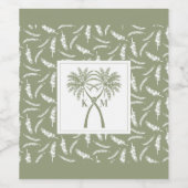 Knotted Palm Trees Tropical Destination Wedding Weinetikett (Einzelnes Label)
