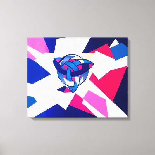 Knotted World Blue Modern Celtic Canvas Print Leinwanddruck (Vorderseite)