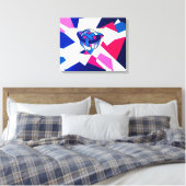 Knotted World Blue Modern Celtic Canvas Print Leinwanddruck (Insitu (Schlafzimmer))
