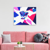 Knotted World Blue Modern Celtic Canvas Print Leinwanddruck (Insitu (Wohnzimmer))