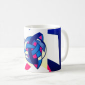 Knotted World Blue Monogram Tasse (VorderseiteRechts)
