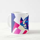 Knotted World Blue Monogram Tasse (Vorderseite Links)