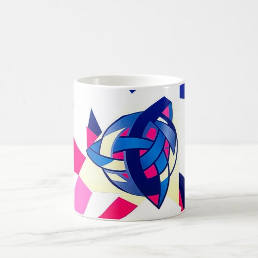 Knotted World Blue Monogram Tasse (Mittel)