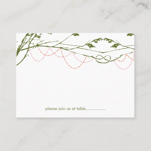 Knottierte Liebe Bäume Bare Branches Einfache Hoch Platzkarte (Vorderseite)